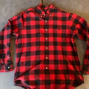 Polo Ralph Lauren Men's Red and Black Checkered Shirt